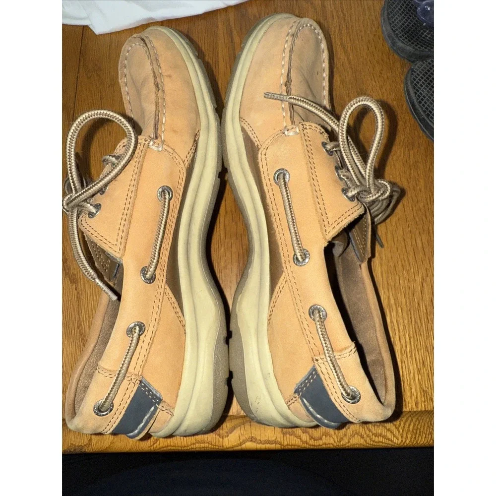 Sebago Docksiders tan brown leather boat shoes Men's‎ 9 M